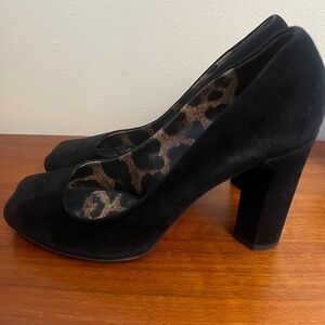 Dolce & Gabbana Peep Toe Suede Heels
